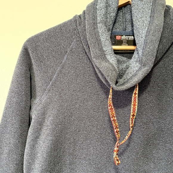 Sherpa Adventure Gear Women’s Rolpa Pullover Size M Maroon Blue Fleece Cowl - Picture 2 of 7